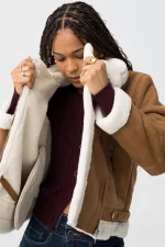 CHAQUETA BIKER DE ANTE BEIGE MUJER 10062102_290 (3)