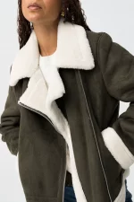 CHAQUETA BIKER DE ANTE VERDE MUJER 10062102_831