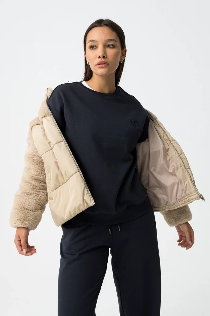 CHAQUETA PELUCHE BEIGE MUJER 10062269 (5) CHAQUETA PELUCHE BEIGE MUJER 10062269
