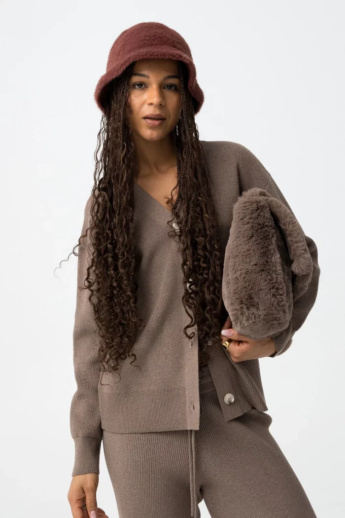 CHAQUETA PUNTO MARRON MUJER 10062572