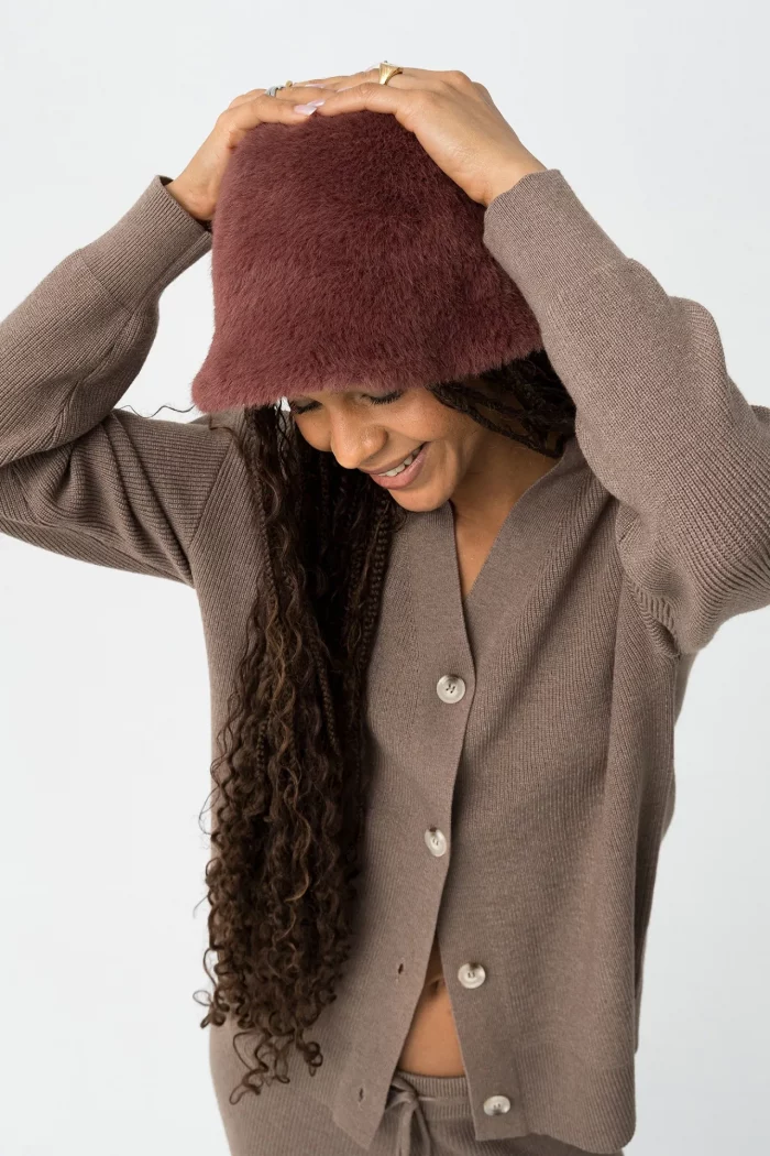 CHAQUETA PUNTO MARRON MUJER 10062572