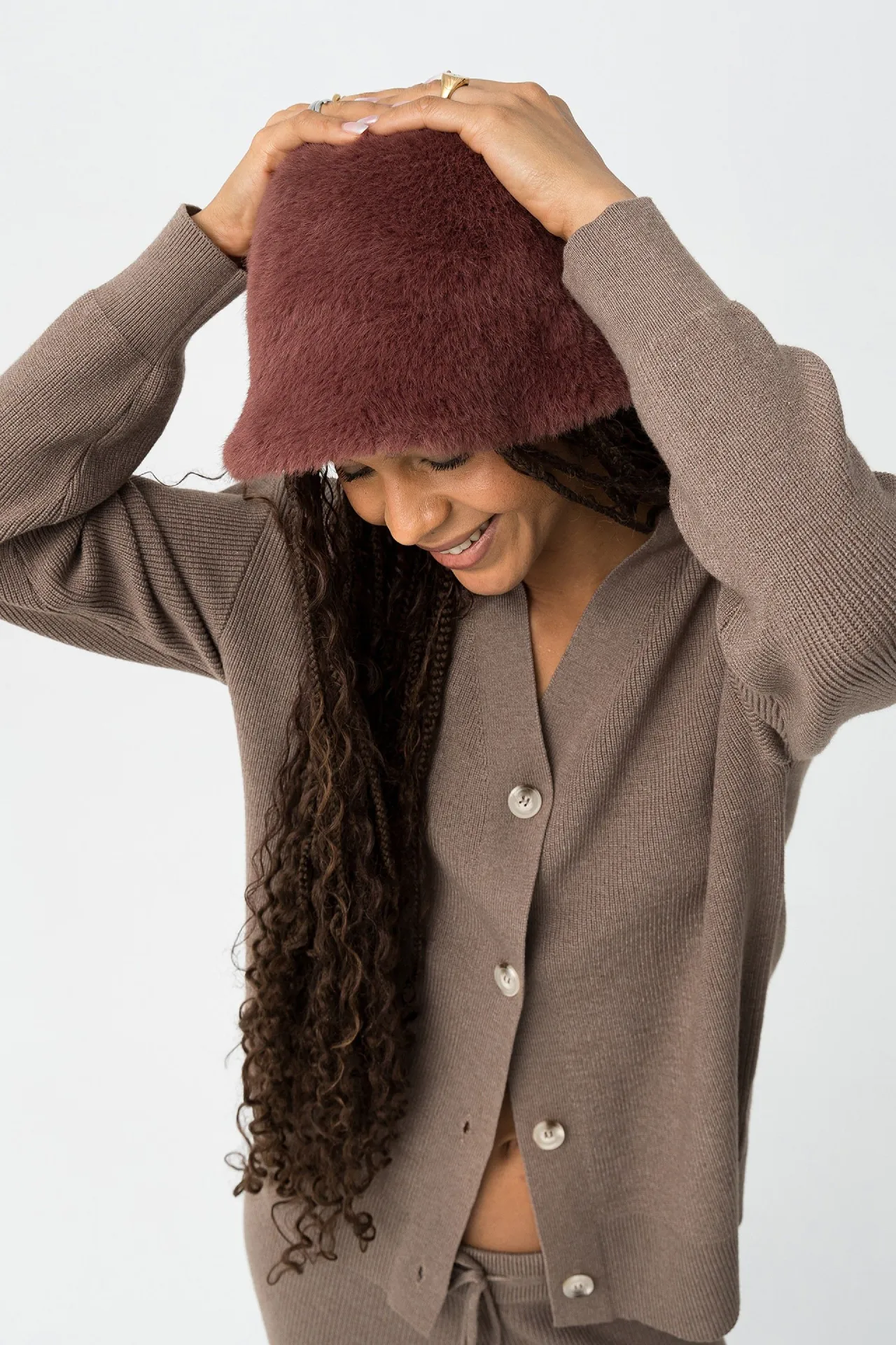 CHAQUETA PUNTO MARRON MUJER 10062572 (4) CHAQUETA PUNTO MARRON MUJER 10062572