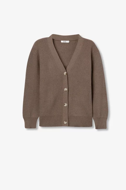 CHAQUETA PUNTO MARRON MUJER 10062572