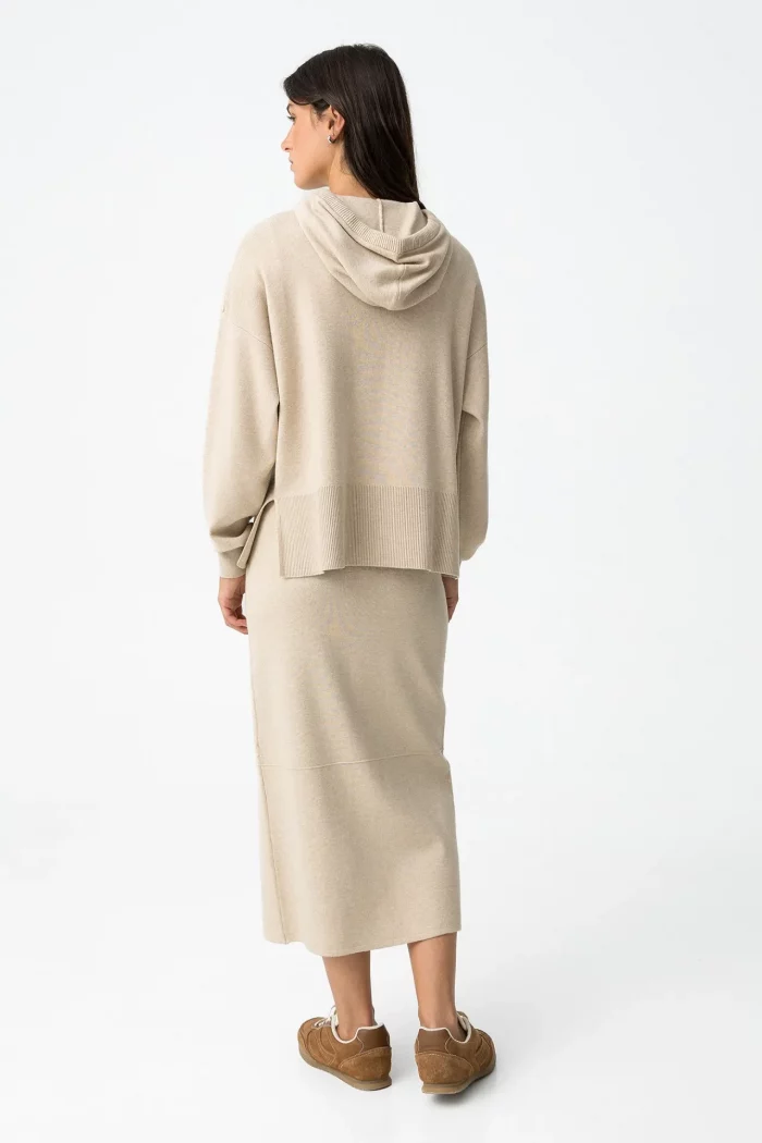 FALDA MIDI PUNTO BEIGE MUJER 10061940_134