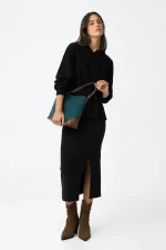 FALDA MIDI PUNTO NEGRA MUJER 10061940_000