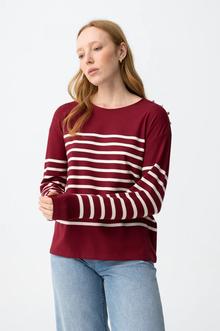 JERSEY RAYAS GRANATE MUJER 10064678_543 BRUNOS TIFFOSI