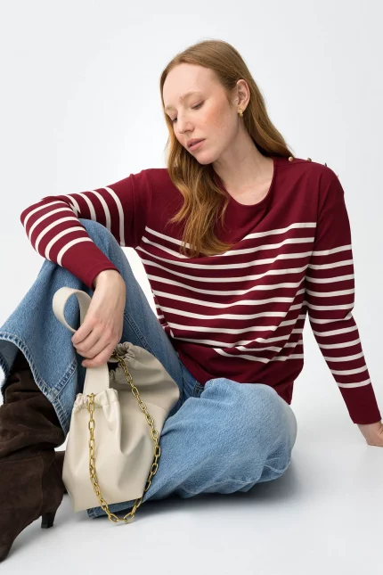 JERSEY RAYAS GRANATE MUJER 10064678_543 BRUNOS TIFFOSI