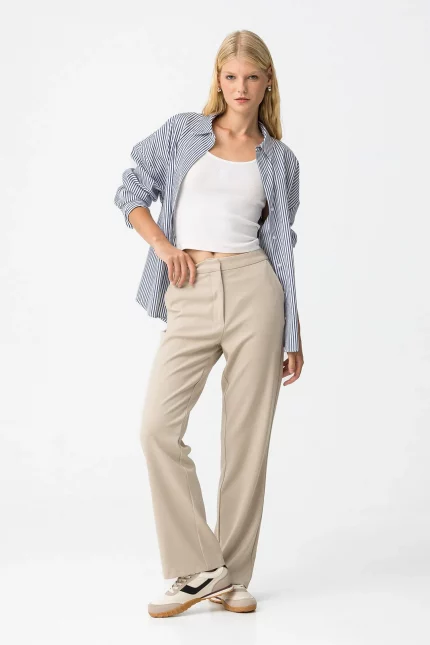 PANTALON CHINO VESTIR MUJER BEIGE 10061972_134