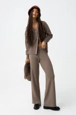 PANTALON PUNTO CANALÉ MARRON STRAIGHT MUJER 10062159_182