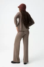 PANTALON PUNTO CANALÉ MARRON STRAIGHT MUJER 10062159_182