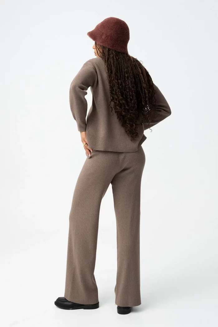 PANTALON PUNTO CANALÉ MARRON STRAIGHT MUJER 10062159_182