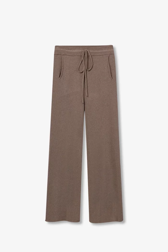 PANTALON PUNTO CANALÉ MARRON STRAIGHT MUJER 10062159_182