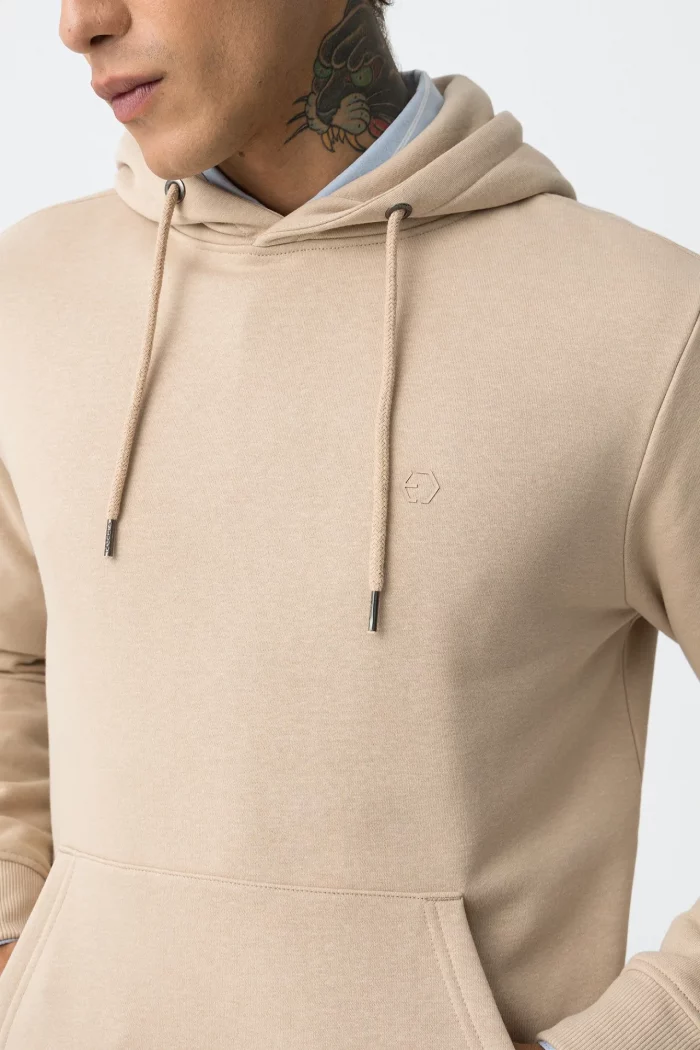 SUDADERA CON CAPUCHA BEIGE HOMBRE 10061519_117