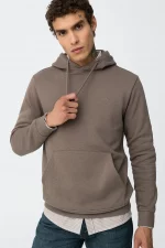 SUDADERA CON CAPUCHA MARRON HOMBRE 10061519_203