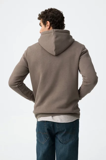 SUDADERA CON CAPUCHA MARRON HOMBRE 10061519_203
