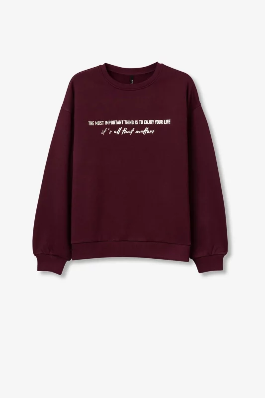 SUDADERA ESTAMPADA MORADA MUJER 10061749 552 SUDADERA ESTAMPADA MORADA MUJER 10061749_552