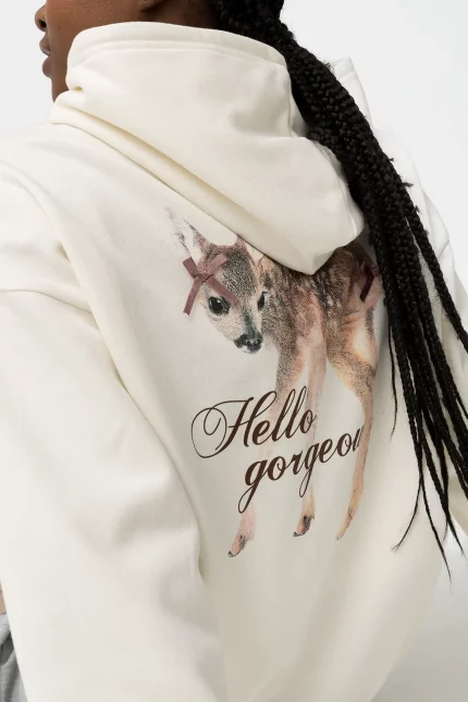 SUDADERA LAZO CAPUCHA CHICA BEIGE 10061908 104 1 SUDADERA LAZO CAPUCHA CHICA BEIGE 10061908_104