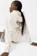 SUDADERA LAZO CAPUCHA CHICA BEIGE 10061908_104