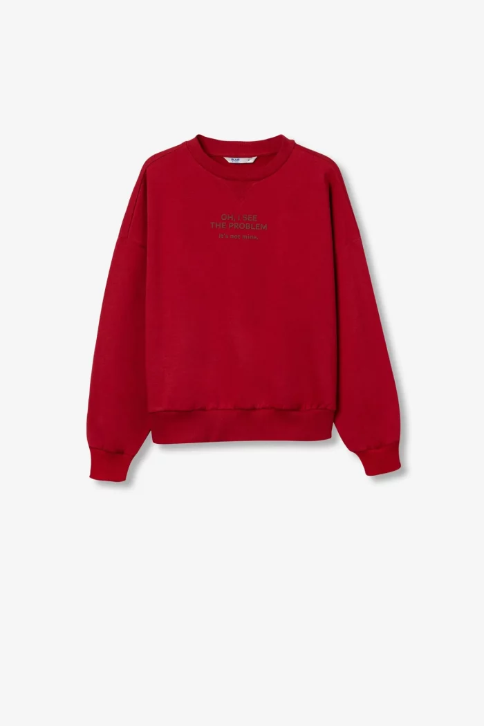 SUDADERA SIN CAPUCHA ROJA CHICA 10061911_580