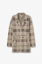ABRIGO CUADROS BEIGE MUJER 10062470