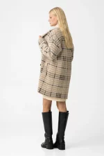 ABRIGO CUADROS BEIGE MUJER 10062470
