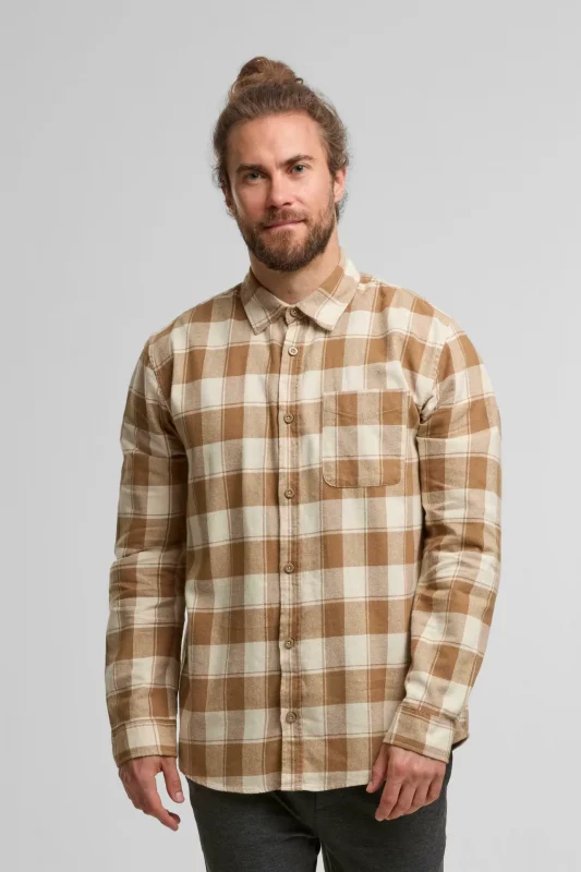 CAMISA FRANELA CUADROS BEIGE HOMBRE INDICODE BRUNOS 25-425_087