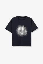 CAMISETA AZUL MARINO MANGA CORTA MUJER 10063674_798