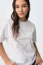 CAMISETA ESTAMPADO METALIZADO BLANCA MUJER 10064537_001 BRUNOS TIFFOSI