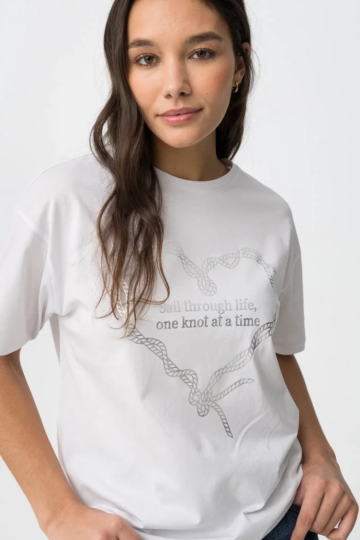 CAMISETA ESTAMPADO METALIZADO BLANCA MUJER 10064537_001 BRUNOS TIFFOSI