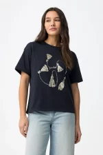 CAMISETA ESTAMPADA METALIZADA MARINO MUJER 10064537_798 BRUNOS TIFFOSI
