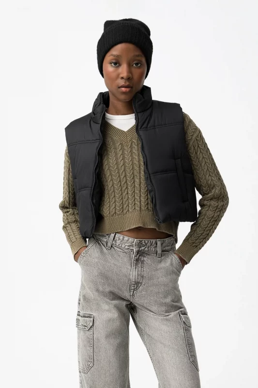 CHALECO ACOLCHADO NEGRO CHICA 10062698_000