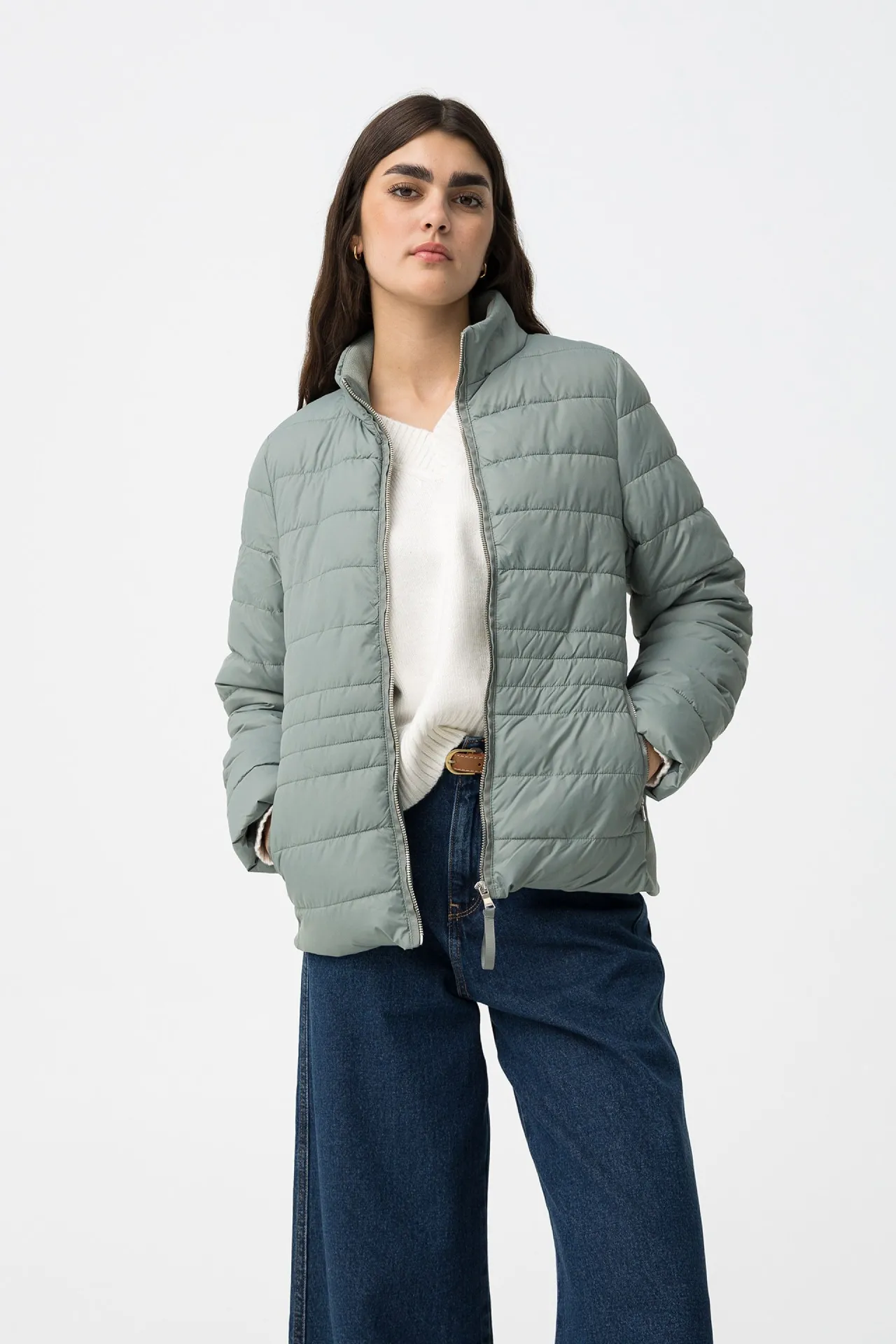 CHAQUETA ACOLCHADA VERDE MUJER 10061993_820 (2) CHAQUETA ACOLCHADA VERDE MUJER 10061993_820