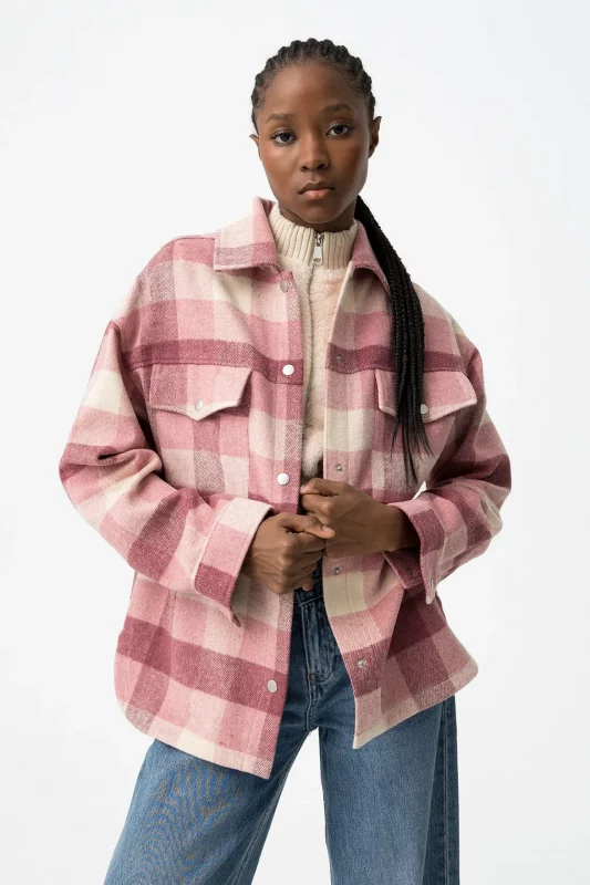 CHAQUETA CUADROS ROSAS CHICA 10062710_241