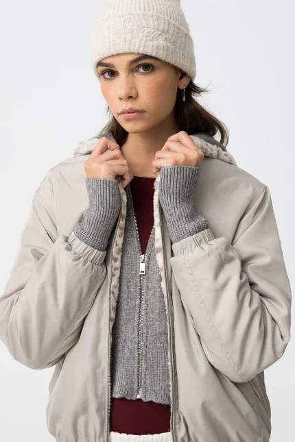 CHAQUETA REVERSIBLE LEOPARDO CHICA 10062316 134 3 CHAQUETA REVERSIBLE BEIGE CHICA 10062316