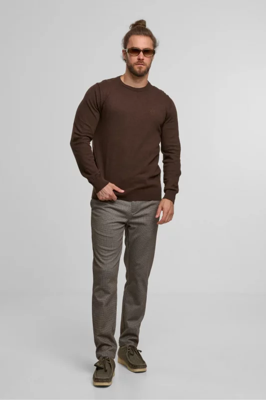 JERSEY FINO MARRON HOMBRE INDICODE 35-697