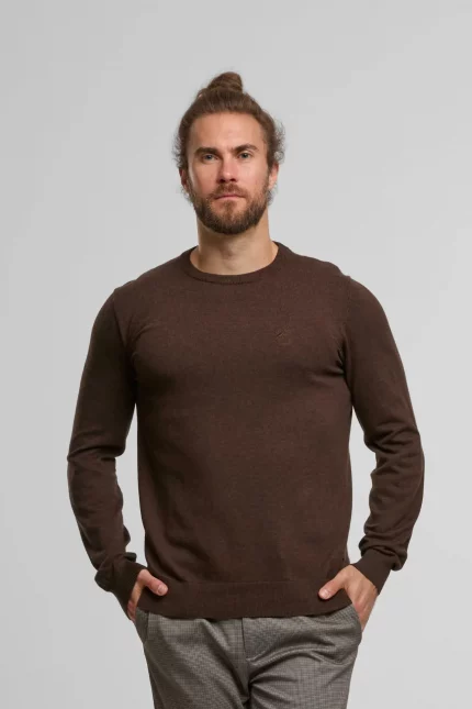 JERSEY FINO MARRON HOMBRE INDICODE 35-697