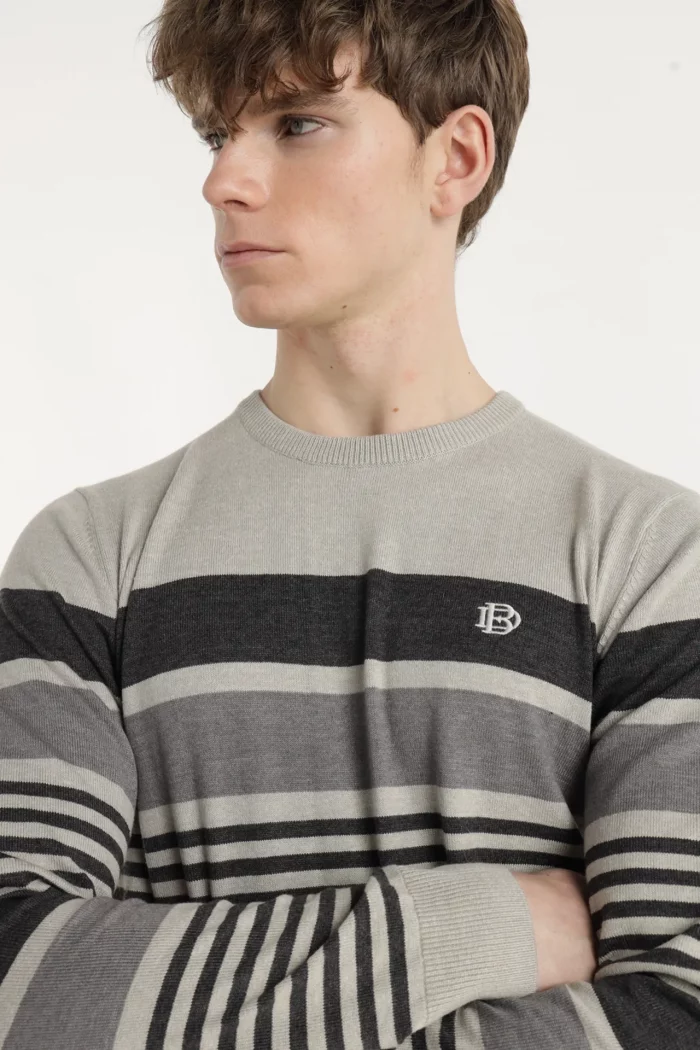 JERSEY RAYAS GRIS HOMBRE 143121