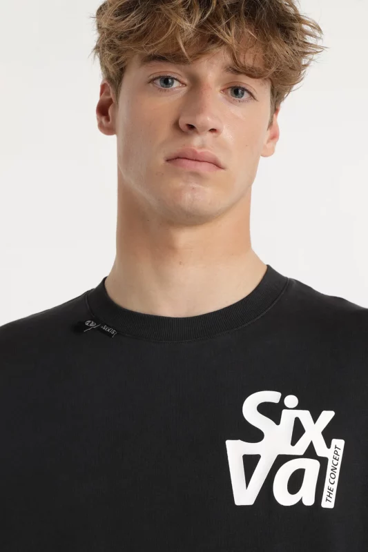 SUDADERA CROP NEGRA HOMBRE 143809