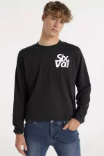 SUDADERA CROP NEGRA HOMBRE 143809