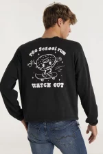 SUDADERA CROP NEGRA HOMBRE 143809