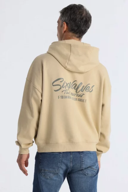 SUDADERA OVERSIZE BEIGE HOMBRE 143810 1 SUDADERA OVERSIZE BEIGE HOMBRE 143810