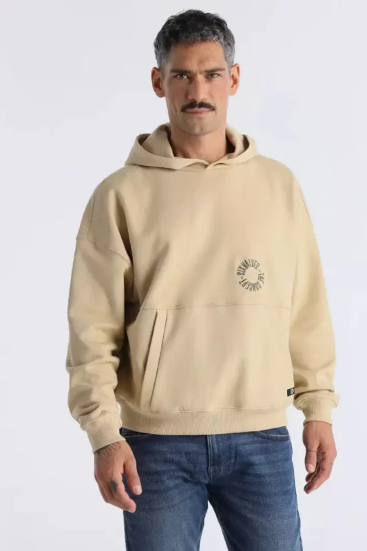 SUDADERA OVERSIZE BEIGE HOMBRE 143810