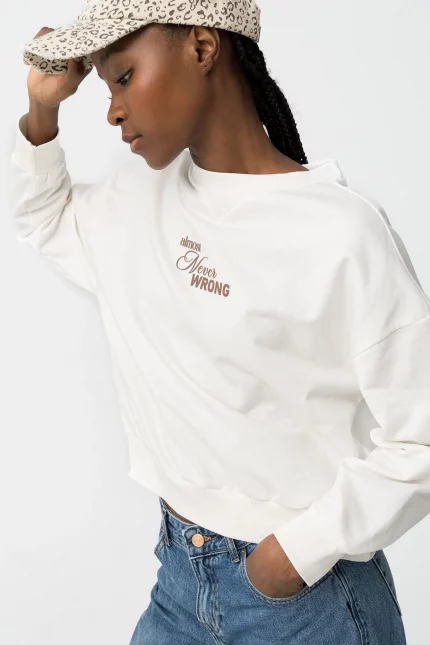 SUDADERA SIN CAPUCHA BEIGE CHICA 10061911 104 1 SUDADERA SIN CAPUCHA BEIGE CHICA 10061911_104