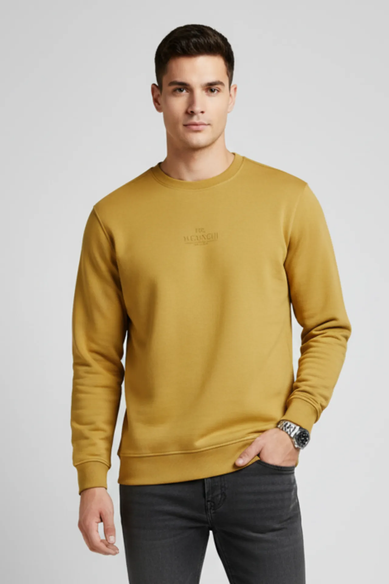 SUDADERA SIN CAPUCHA MARRON HOMBRE 55-750_194 (2) Sudadera sin Capucha - Imagen 1