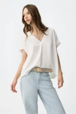BLUSA FLUIDA BLANCA MUJER 10065173_110 BRUNOS TIFFOSI