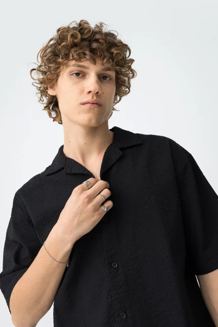 CAMISA CUBANA NEGRA CHICO 10065725 BRUNOS TIFFOSI