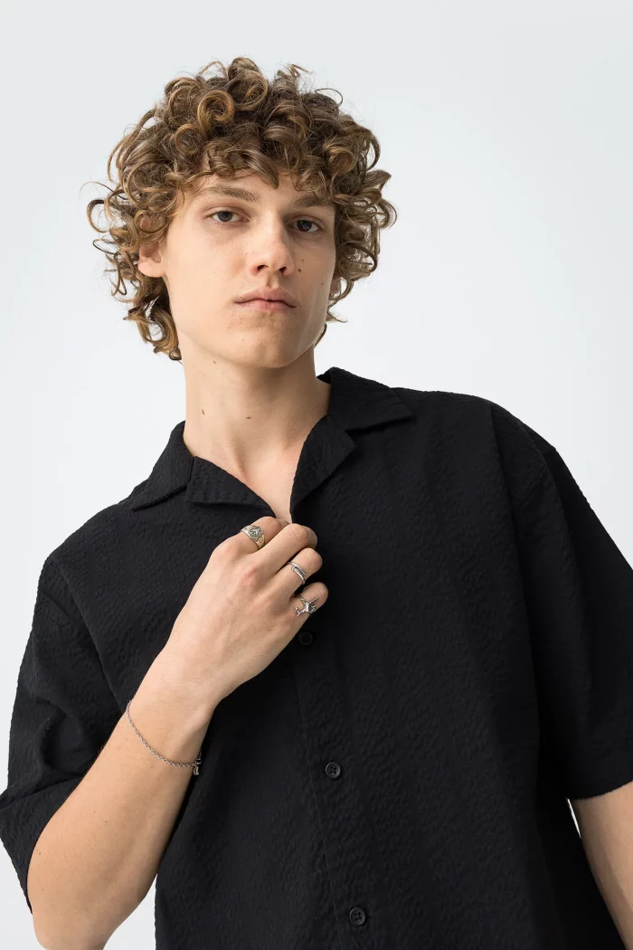 CAMISA CUBANA NEGRA CHICO 10065725 BRUNOS TIFFOSI