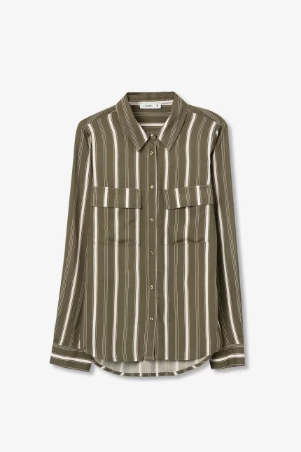 CAMISA FLUIDA VERDE RAYAS MUJER 10067205 829 CAMISA FLUIDA VERDE RAYAS MUJER 10067205 829 en Brunos Moda
