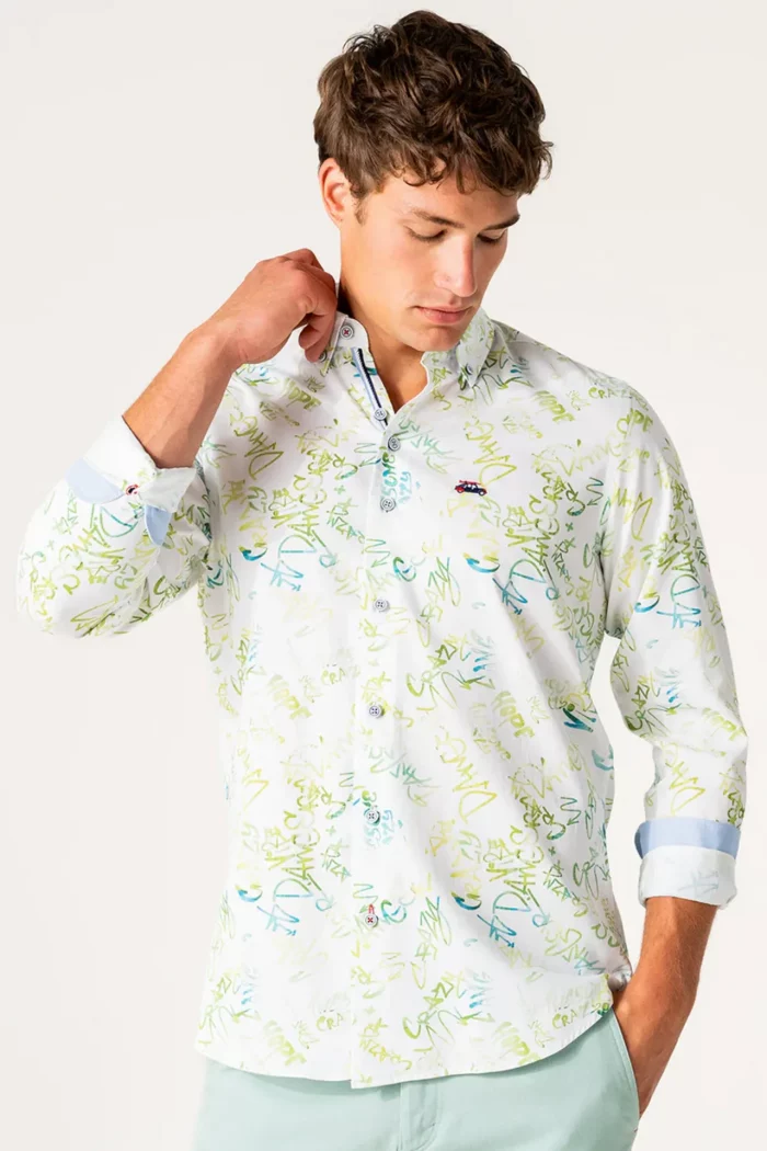 CAMISA GRAFITI VERDE HOMBRE 261129 BRUNOS THE SURFCAR