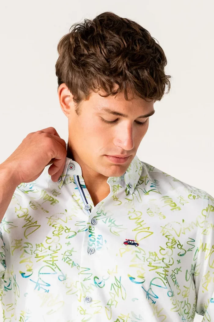 CAMISA GRAFITI VERDE HOMBRE 261129 BRUNOS THE SURFCAR